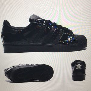 BIG ISO. Black iridescent Adidas. Size 9